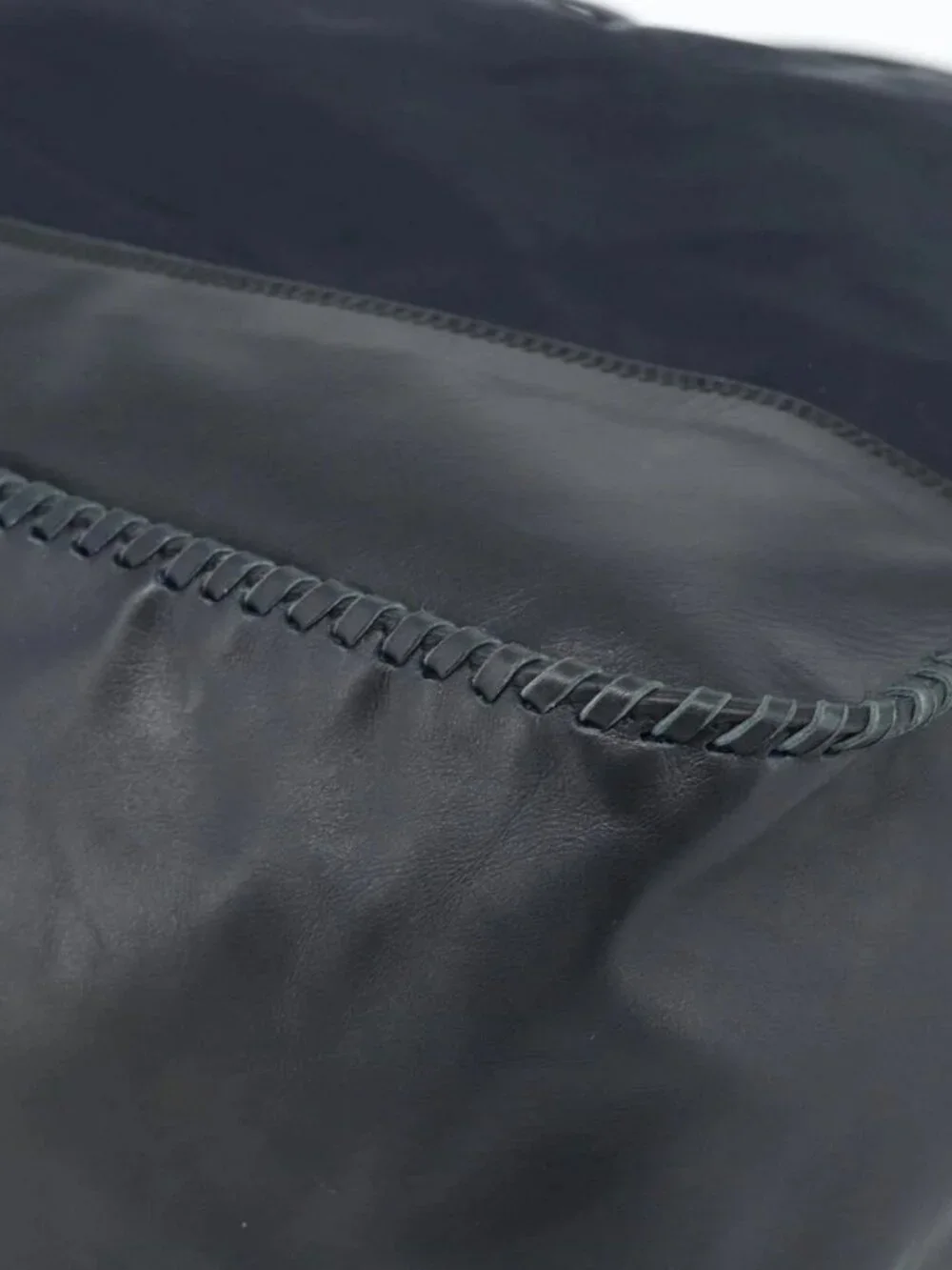 PRADA Shoulder Bag Nylon Leather Black Silver Auth